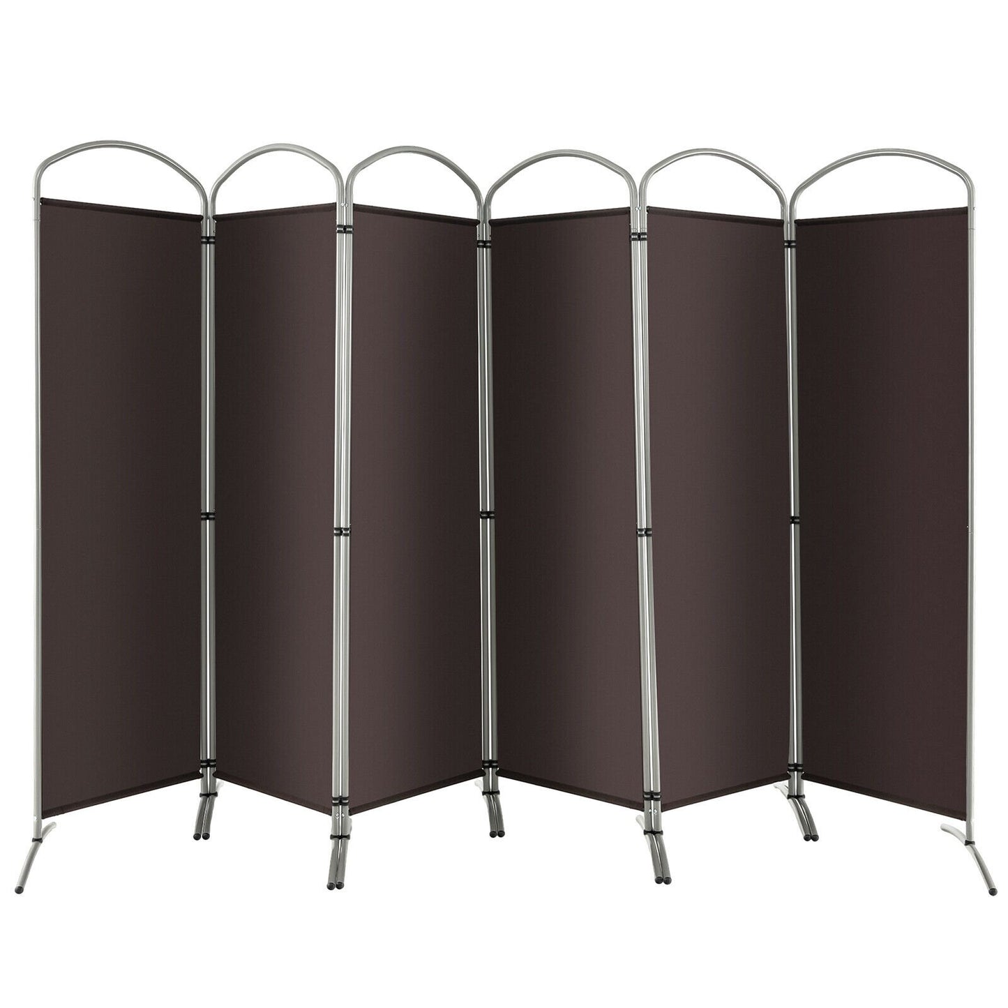 6 Foot 6-Panel Folding Freestanding Room Divider for Ultimate Privacy - Brown