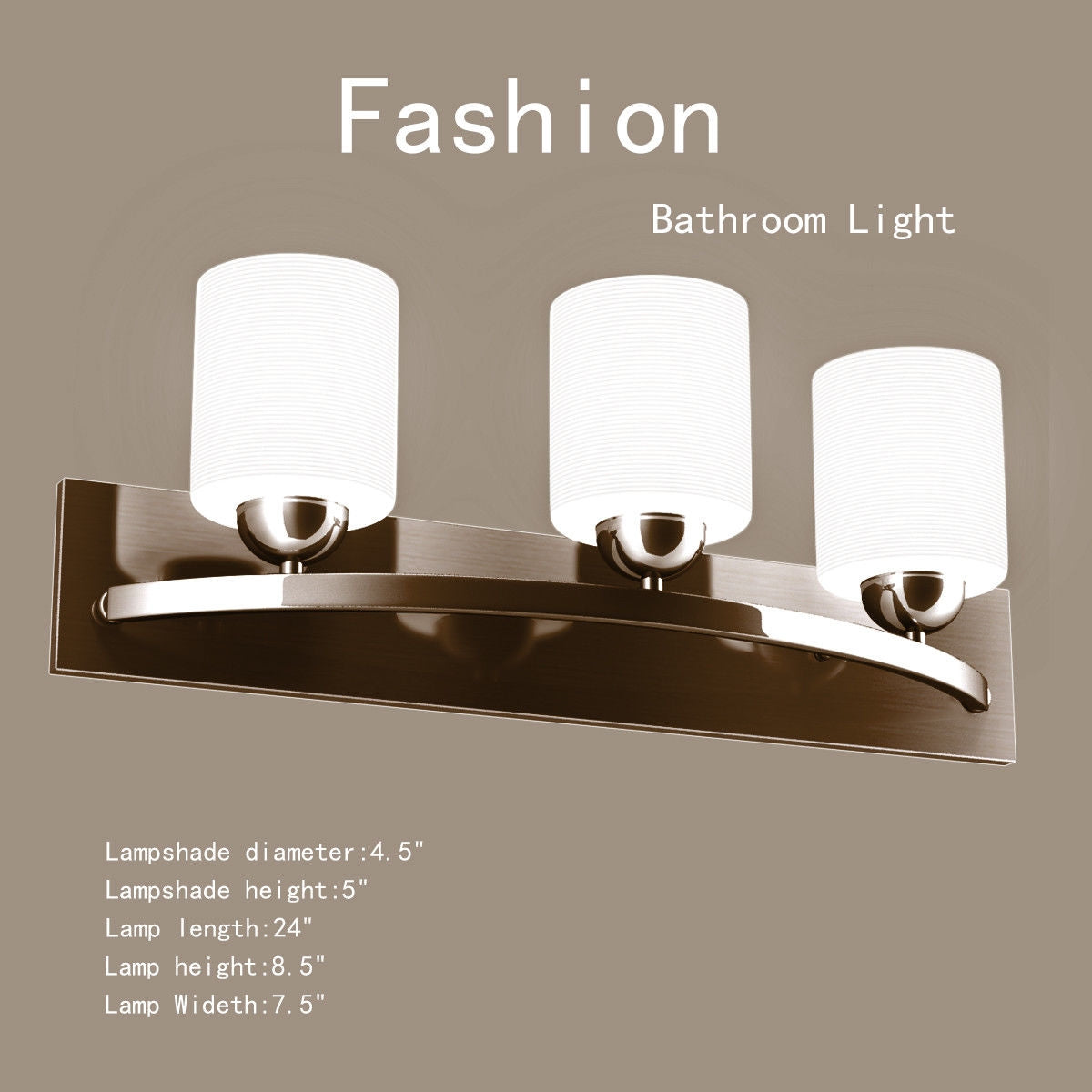 Elegant 3 Light Brushed Nickel Vanity Wall Sconce with Frosted Glass Shades