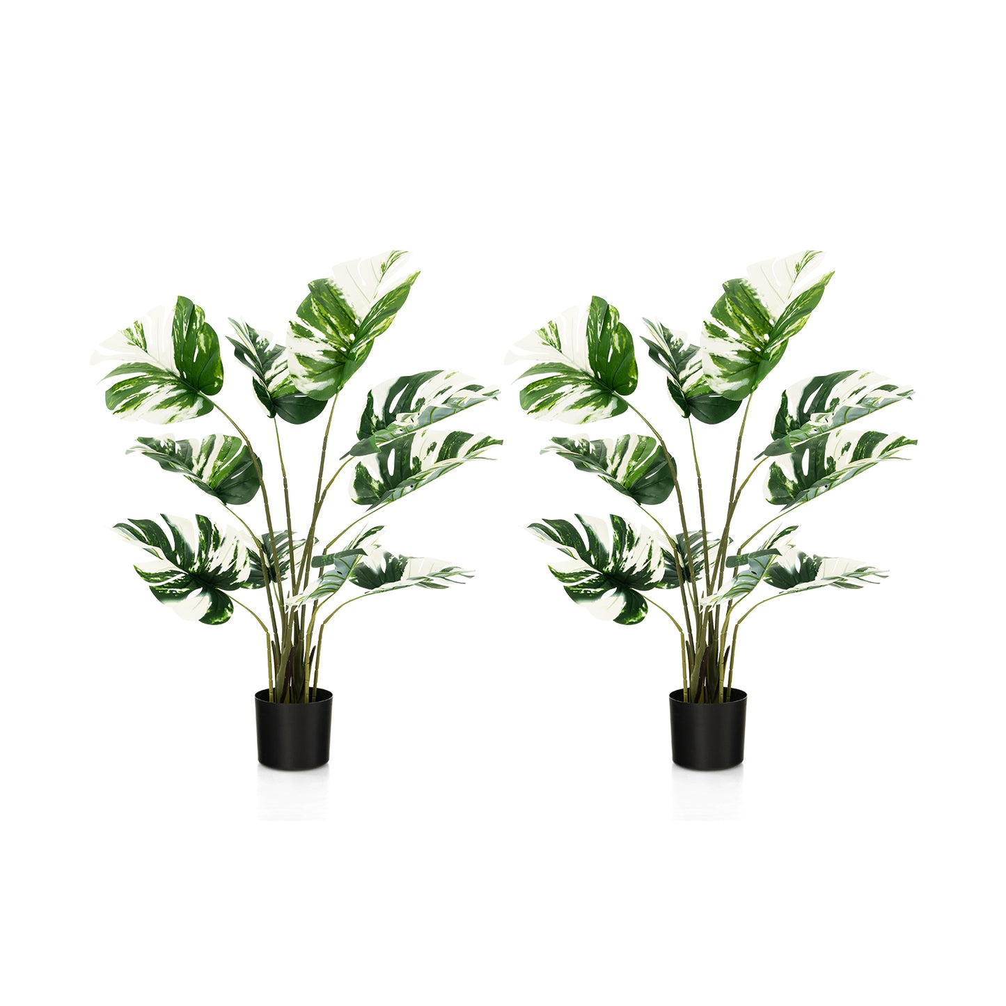 2 Pack 4ft Artificial Monstera Deliciosa Plants for Indoor and Outdoor Decor