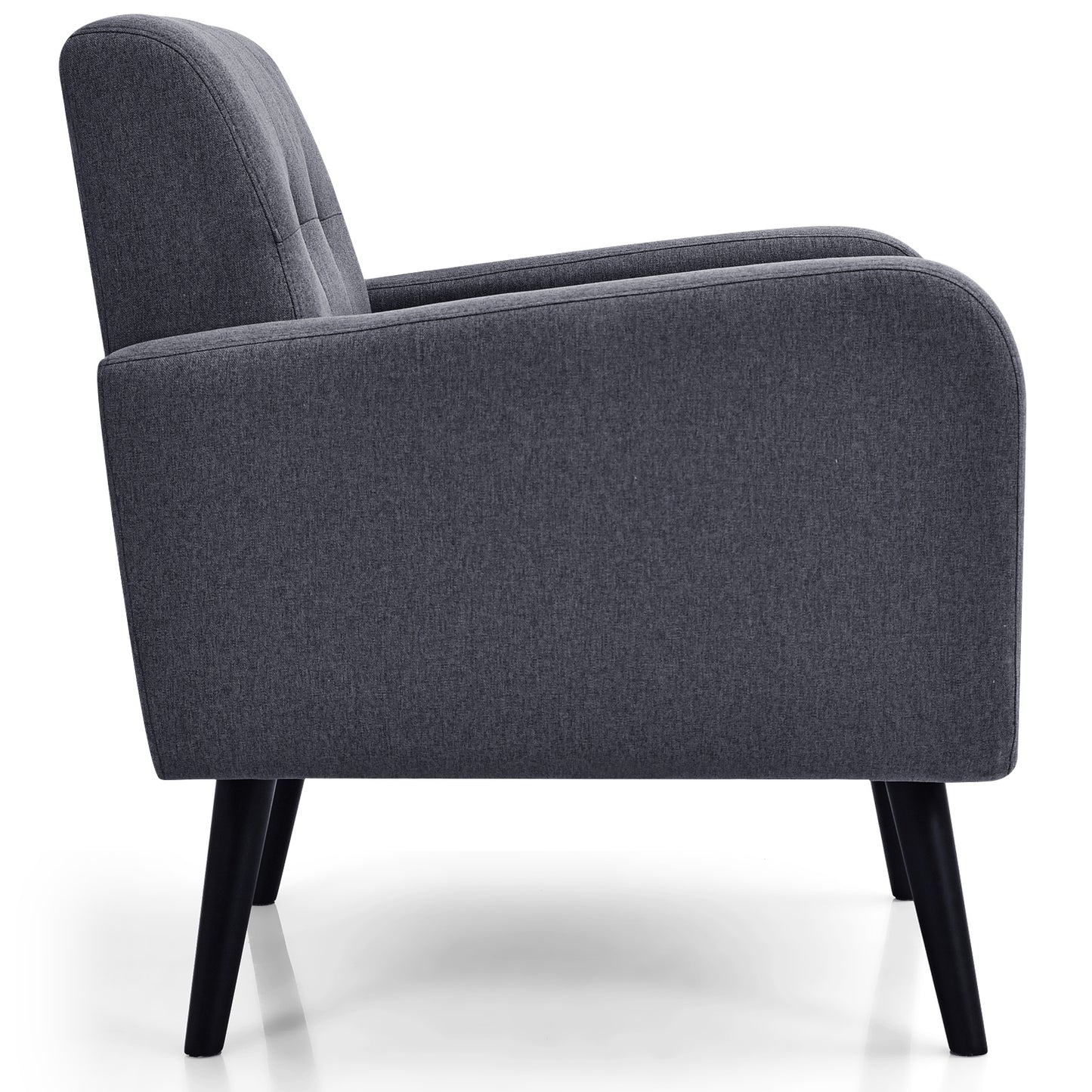 Contemporary Single Sofa Chair with Cushioned Seat and Wood Frame - Grey