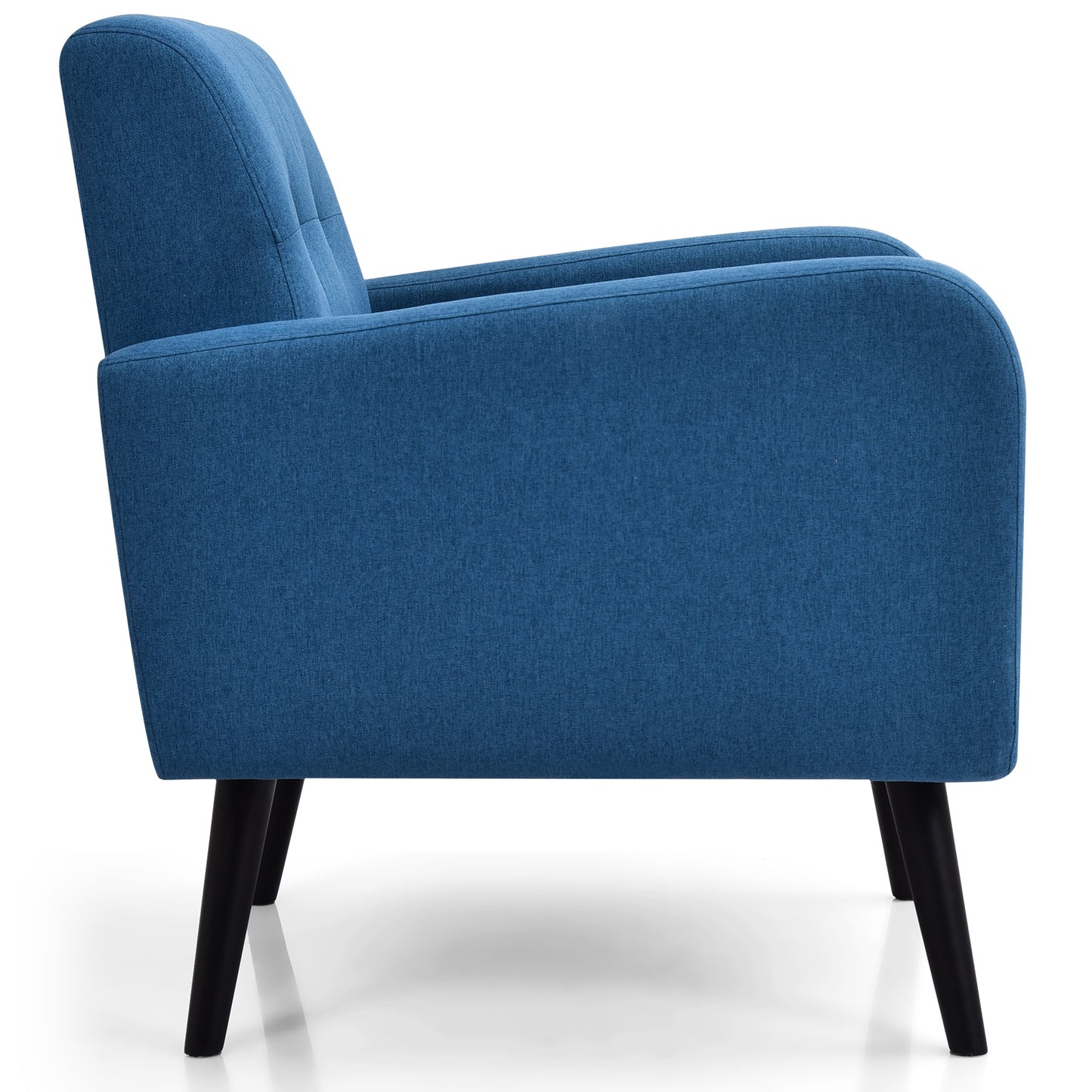 Contemporary Single Sofa Chair with Cushioned Seat and Wood Frame - Navy
