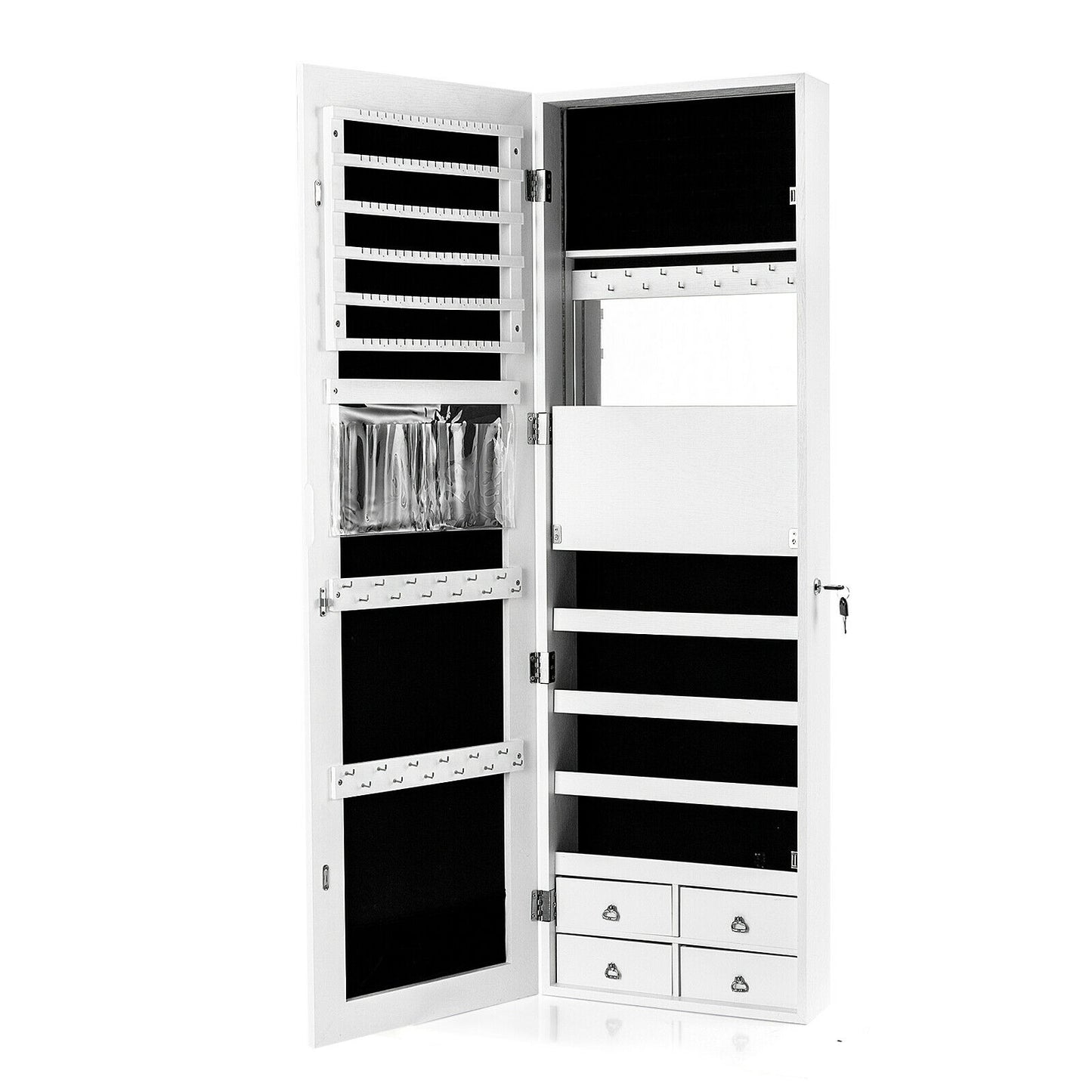 4 Drawer Multipurpose Storage Cabinet with Adjustable Shelves – White