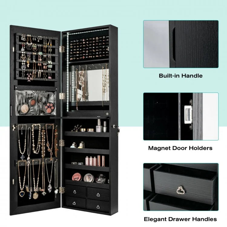 4 Drawer Multipurpose Storage Cabinet with Adjustable Shelves – Black