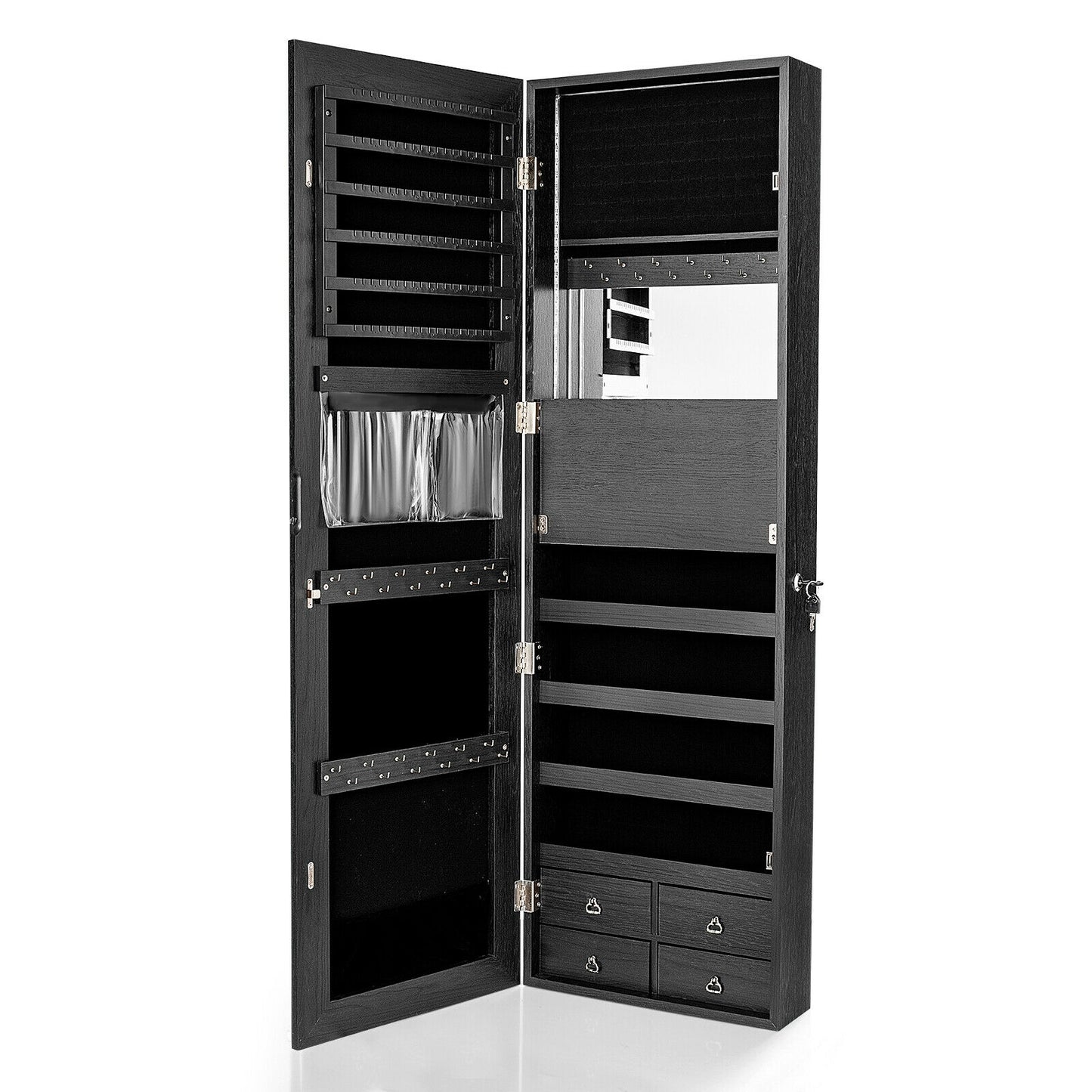 4 Drawer Multipurpose Storage Cabinet with Adjustable Shelves – Black