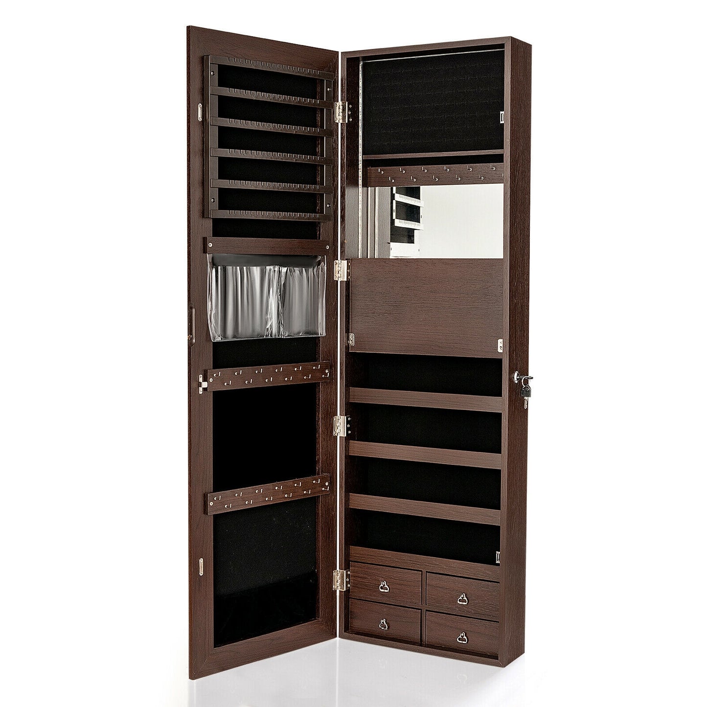4 Drawer Multipurpose Storage Cabinet with Adjustable Shelves – Brown