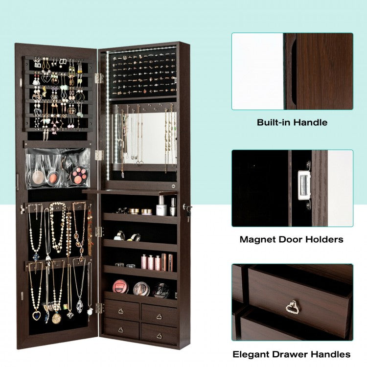 4 Drawer Multipurpose Storage Cabinet with Adjustable Shelves – Brown