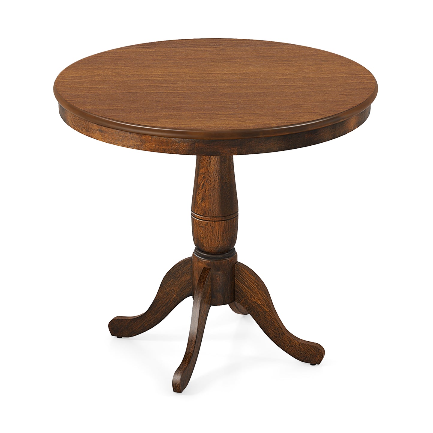 32 Inch Round Wood Pedestal Dining Table for Kitchen or Small Spaces