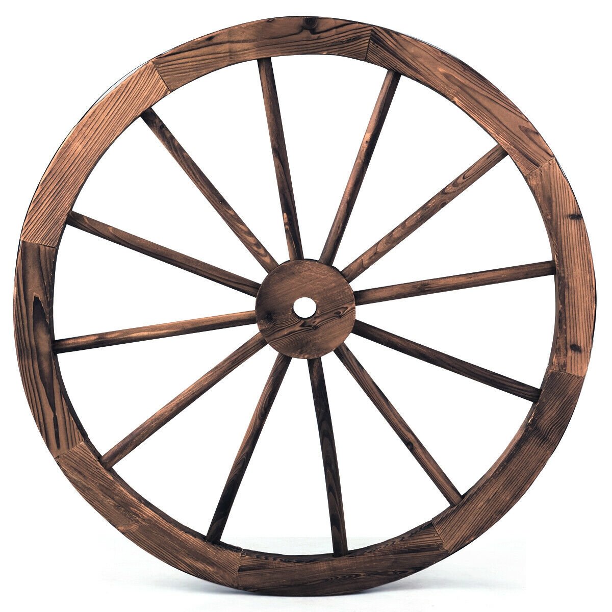 Set of 2 30 Inch Rustic Decorative Wooden Wagon Wheels