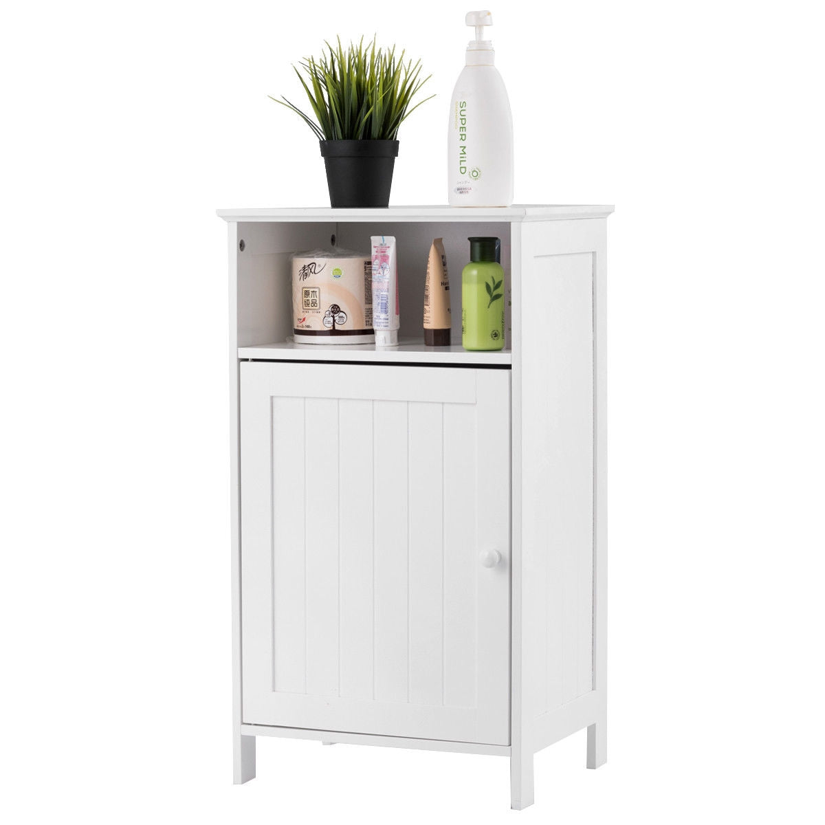 Freestanding Bathroom Storage Cabinet with Adjustable Shelves