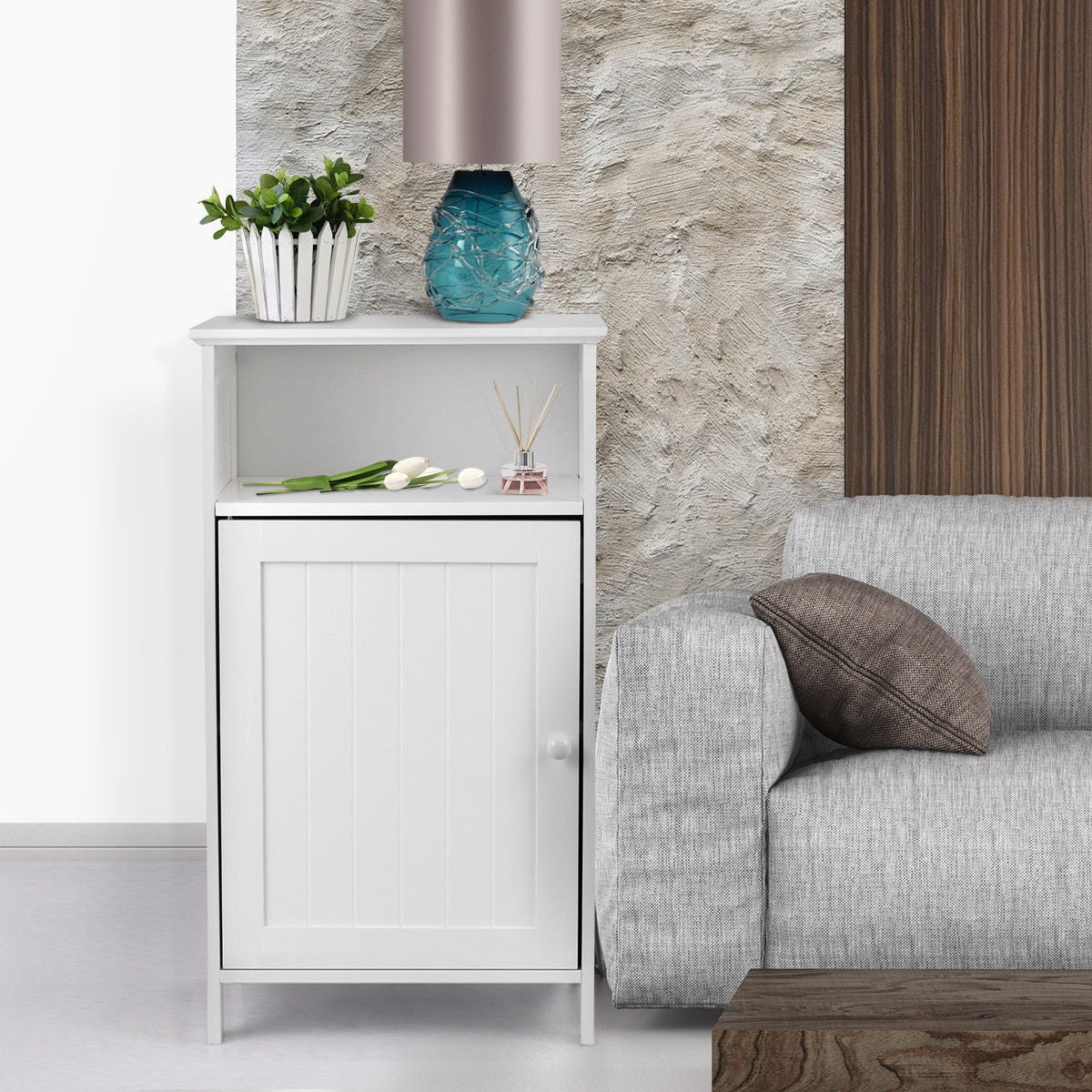 Freestanding Bathroom Storage Cabinet with Adjustable Shelves
