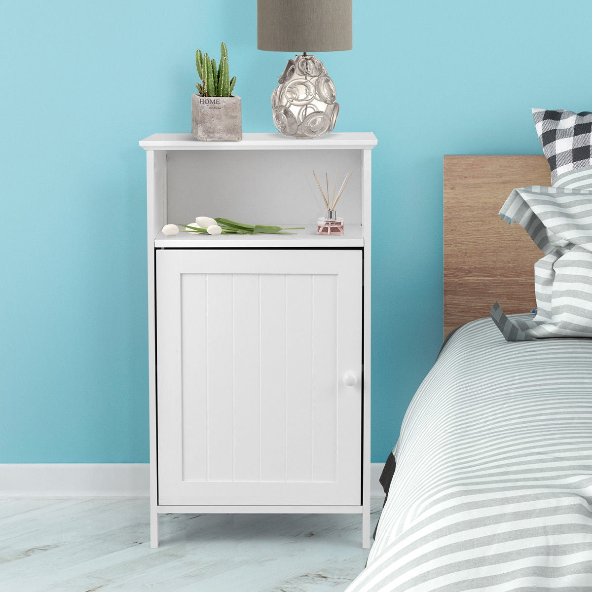 Freestanding Bathroom Storage Cabinet with Adjustable Shelves