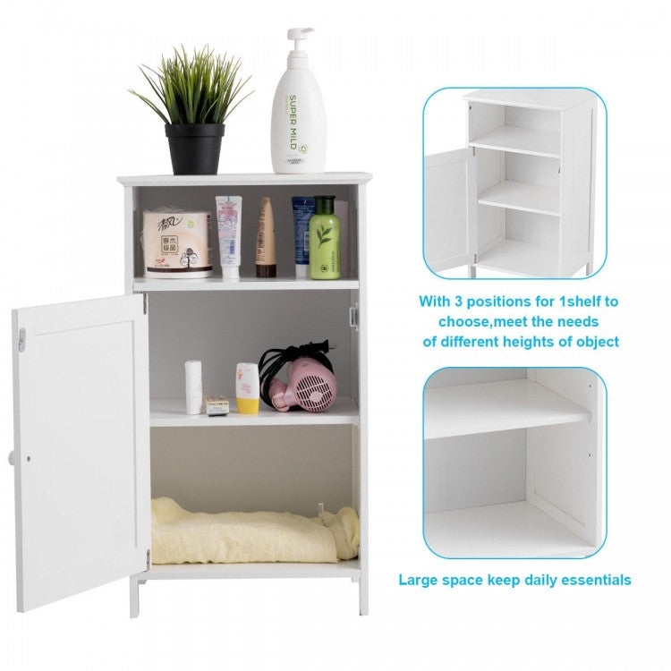 Freestanding Bathroom Storage Cabinet with Adjustable Shelves