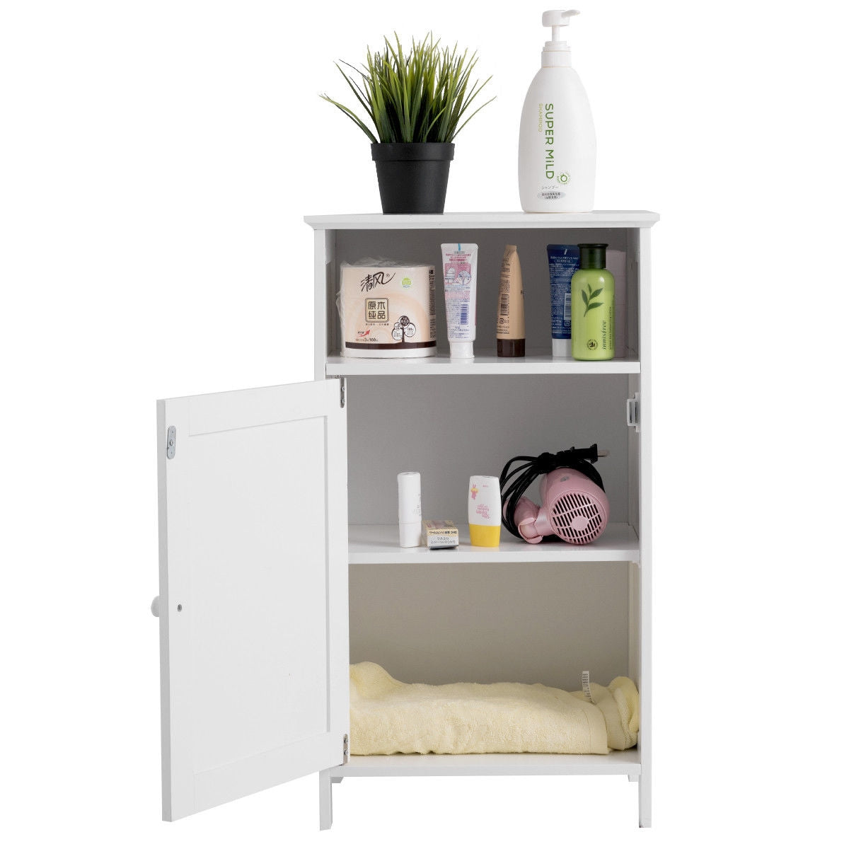 Freestanding Bathroom Storage Cabinet with Adjustable Shelves