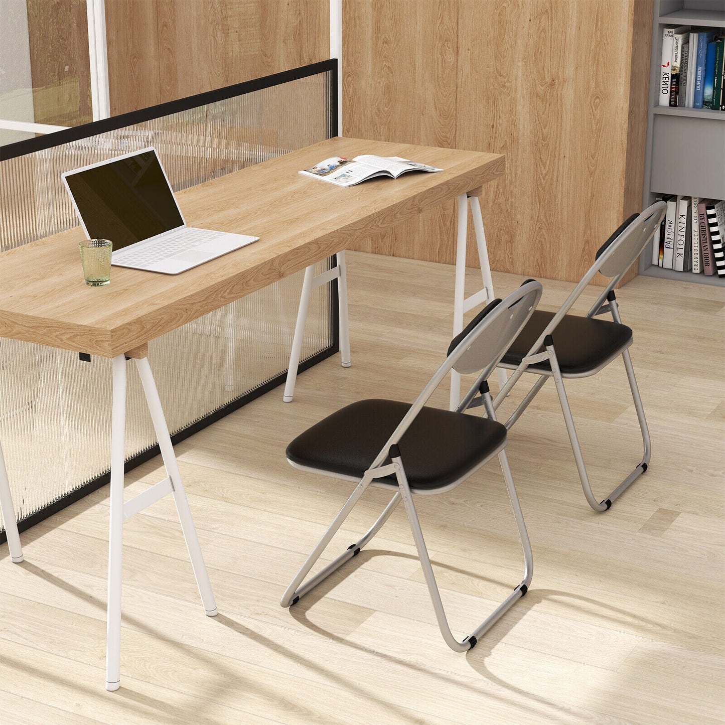 Set of 2 Portable Folding Chairs with Carrying Handles – Space-Saving, Sturdy & Comfortable