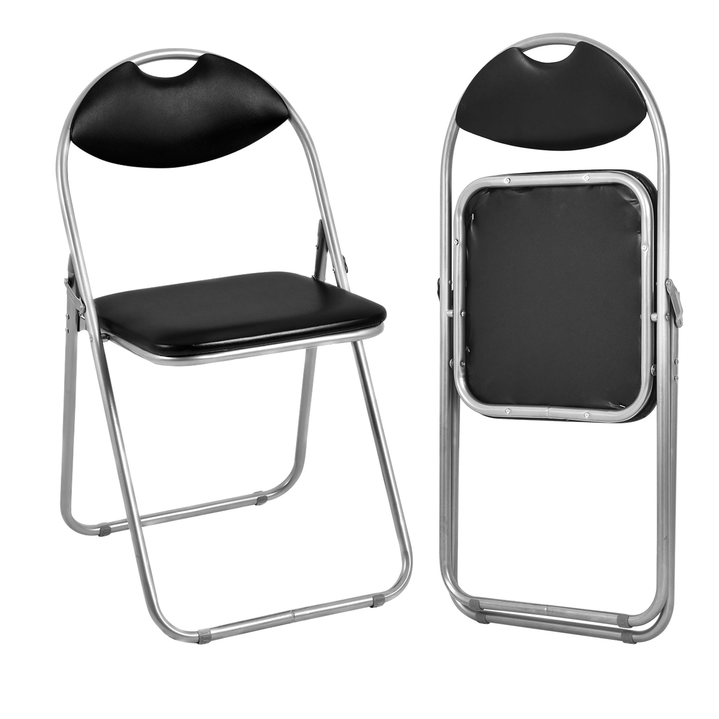 Set of 2 Portable Folding Chairs with Carrying Handles – Space-Saving, Sturdy & Comfortable