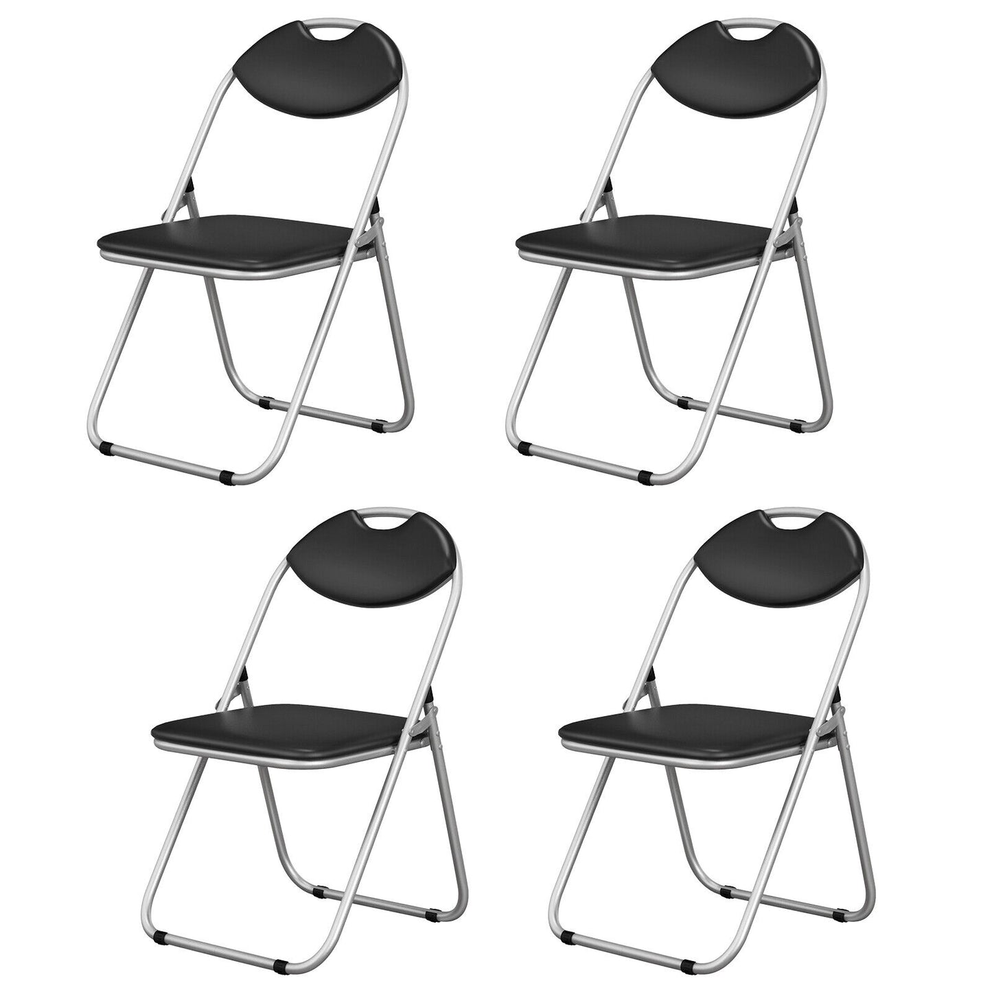 Set of 4 Portable Folding Chairs with Carrying Handles – Space-Saving, Sturdy & Comfortable