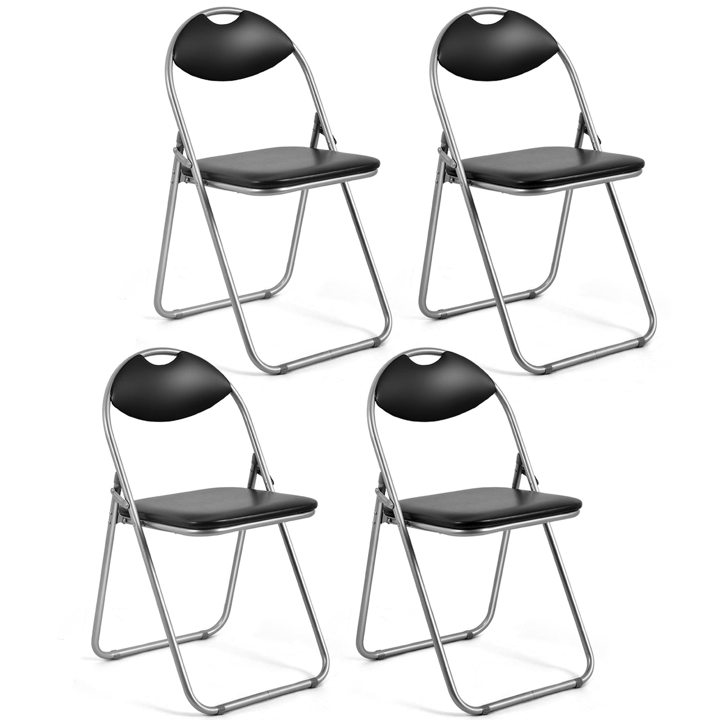 Set of 4 Portable Folding Chairs with Carrying Handles – Space-Saving, Sturdy & Comfortable