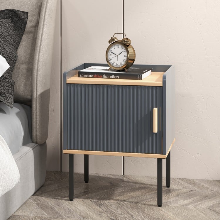 Wooden Nightstand with Enclosed Storage and Tabletop for Modern Interiors