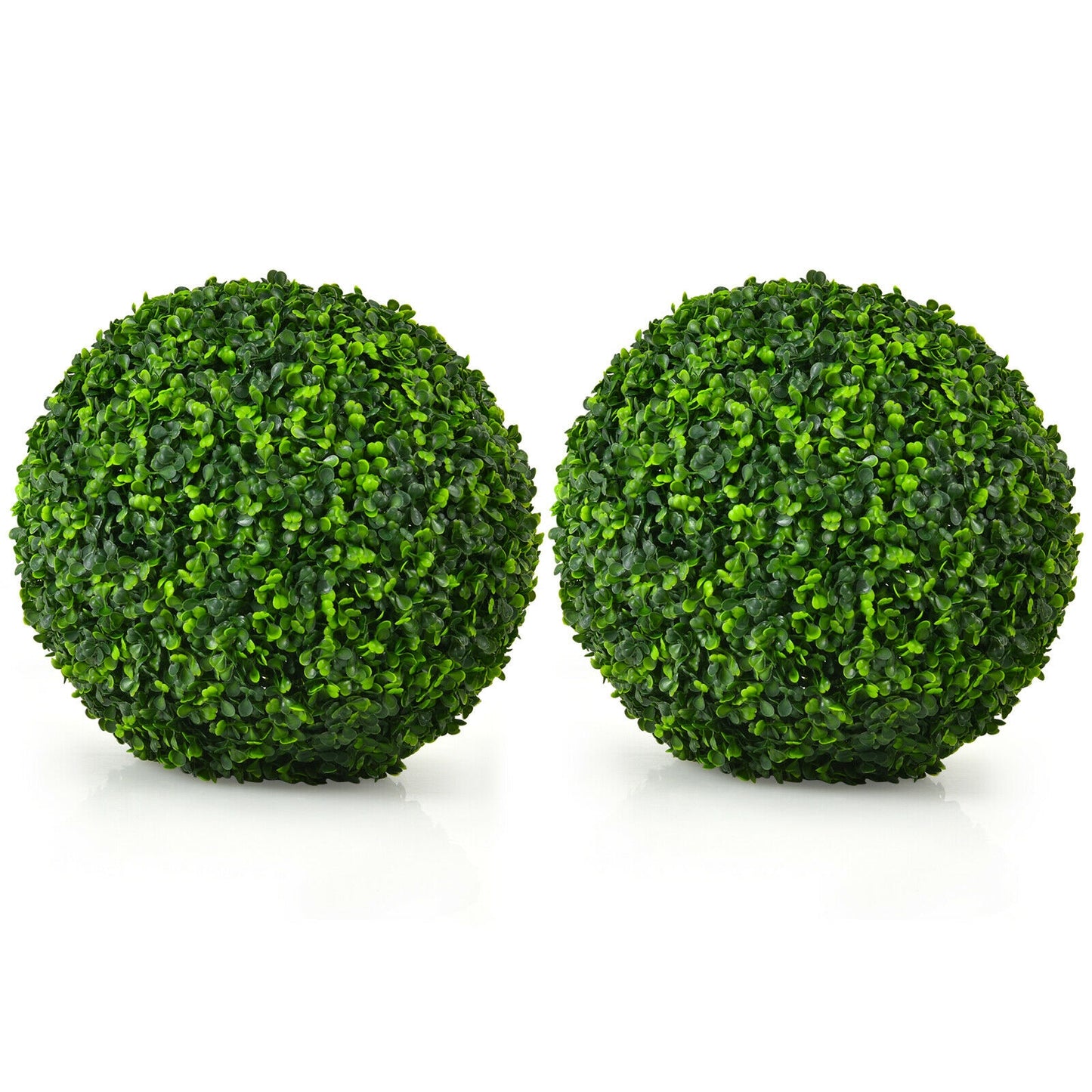 Set of 2 Realistic Artificial Boxwood Topiary Balls for Indoor & Outdoor Decoration