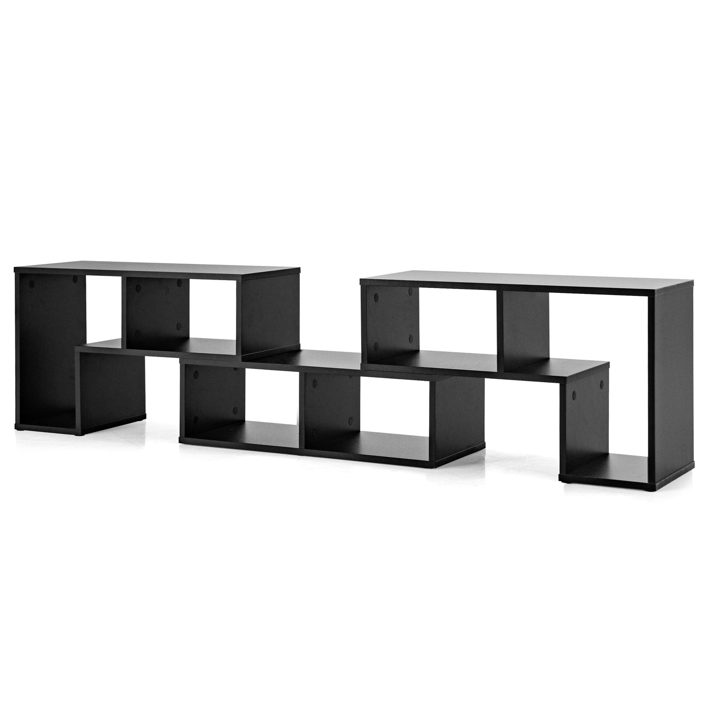 Adjustable 3-Piece TV Console with Shelves for TVs up to 65 Inch in Black Finish