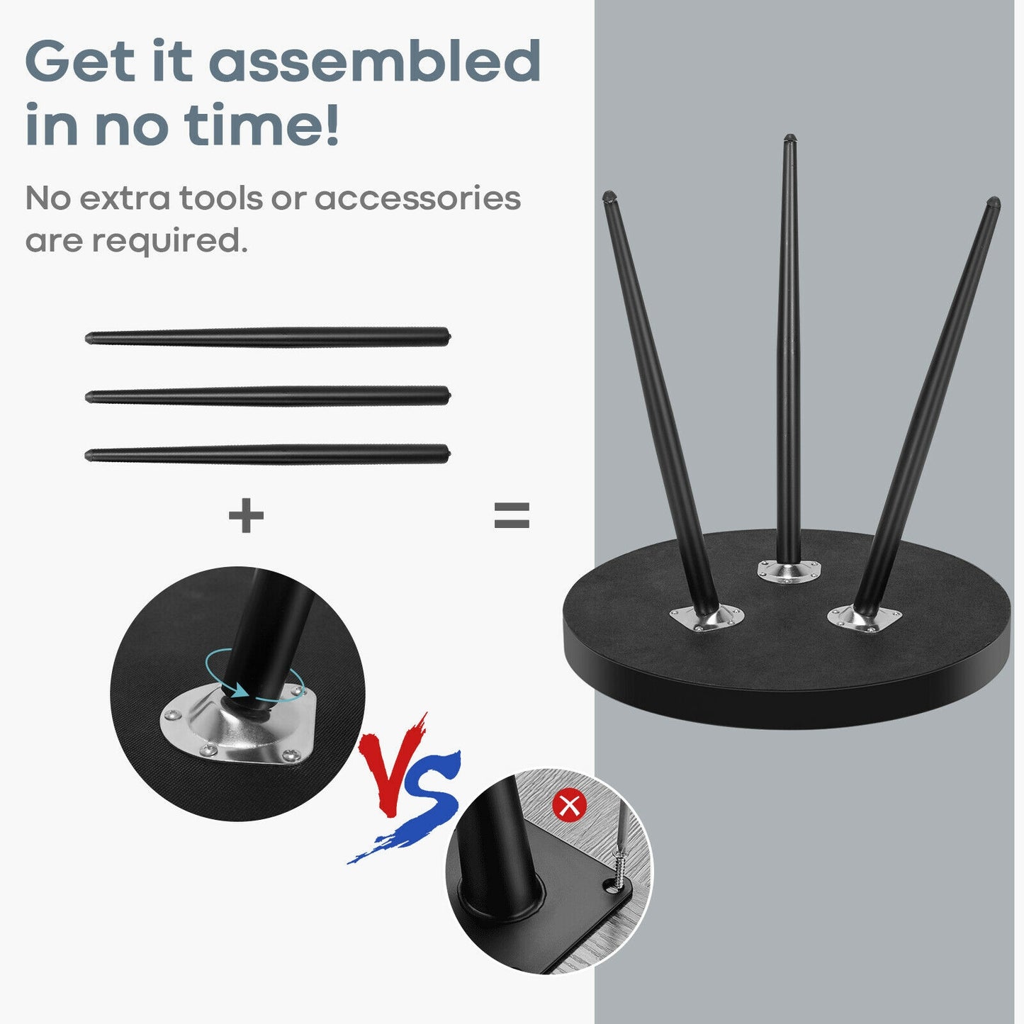 2 Piece Nesting End Table Set with Raised Tray Tops and Metal Legs for Living Room