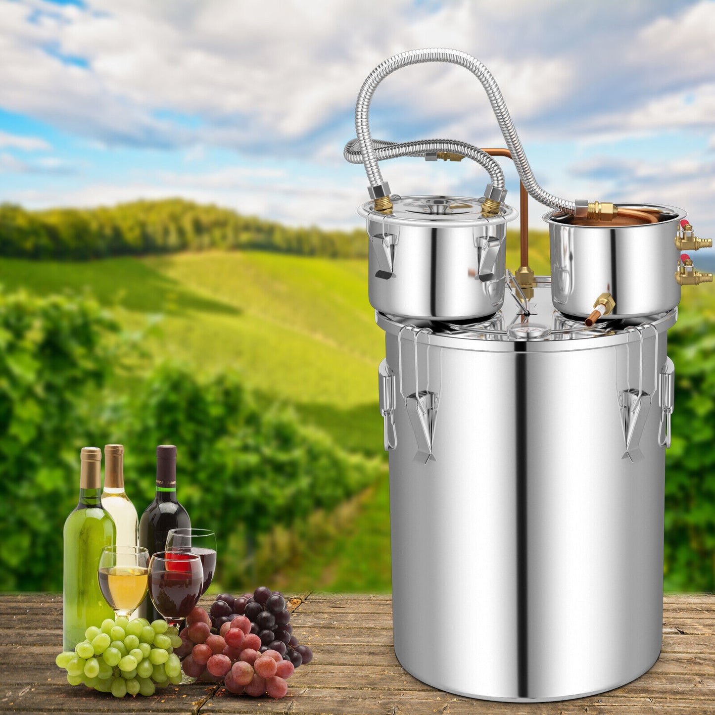5/10 Gallon Water Alcohol Distiller Kit – DIY Whisky, Brandy & More (22/38L)