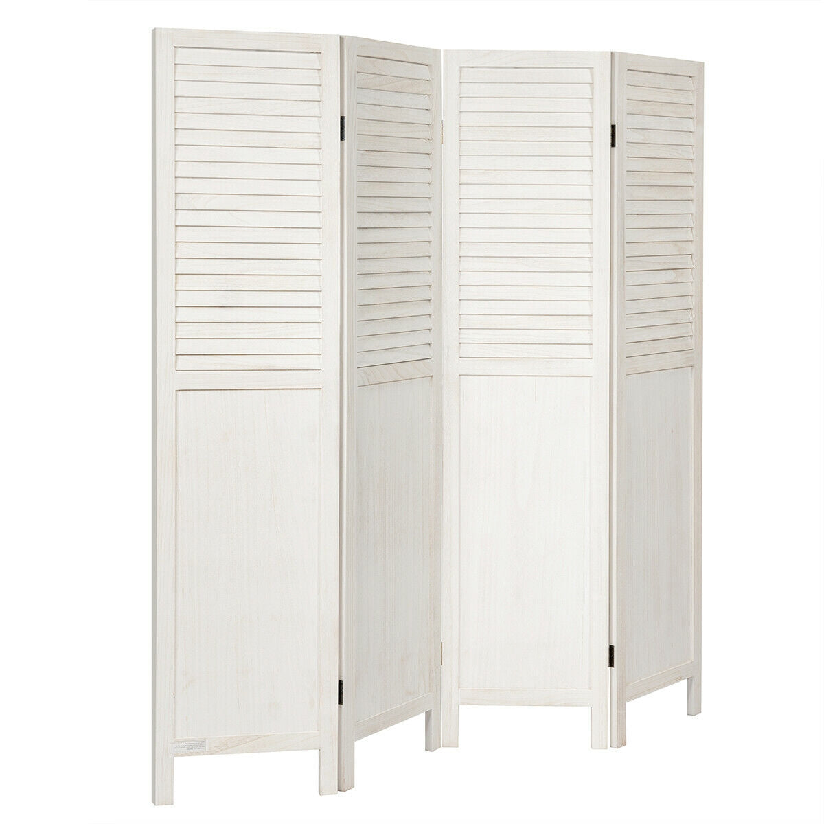 5.6 Ft Tall 4 Panel Folding Privacy Divider - White