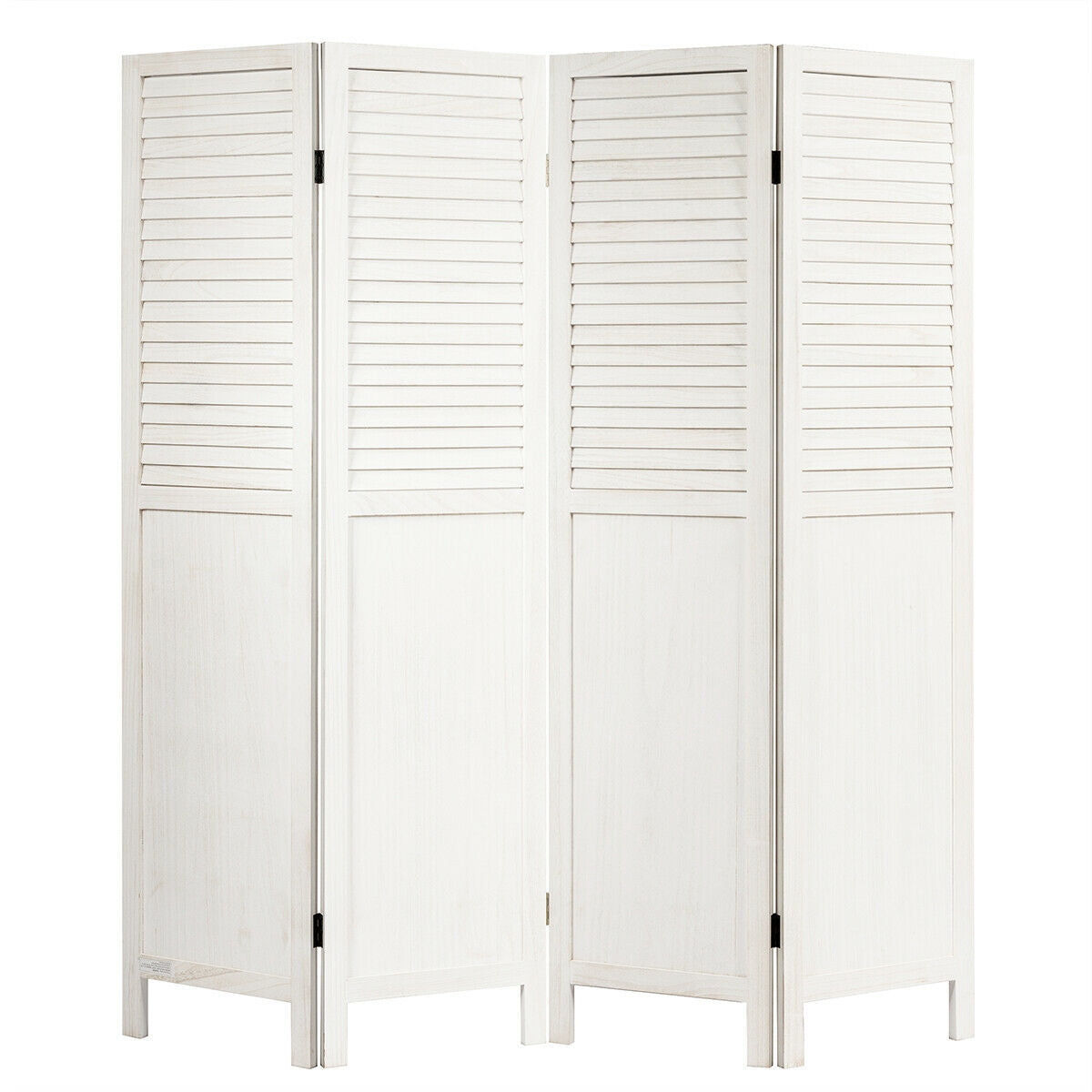 5.6 Ft Tall 4 Panel Folding Privacy Divider - White