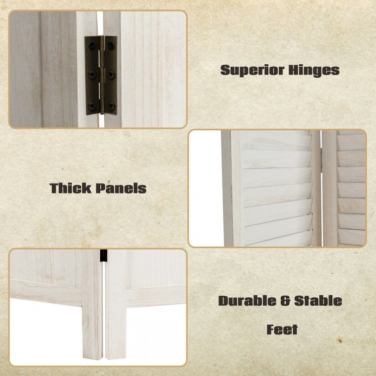 5.6 Ft Tall 4 Panel Folding Privacy Divider - White