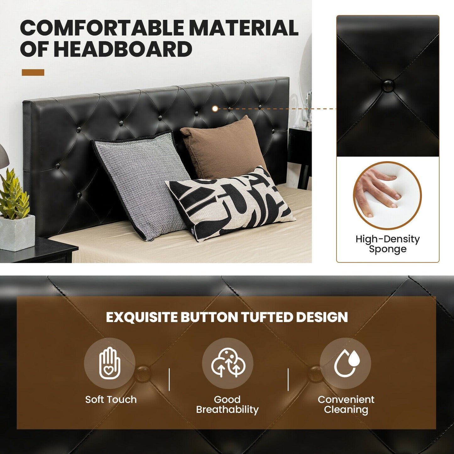 Luxury PU Leather Upholstered Platform Bed with 4 Storage Drawers - Queen Size