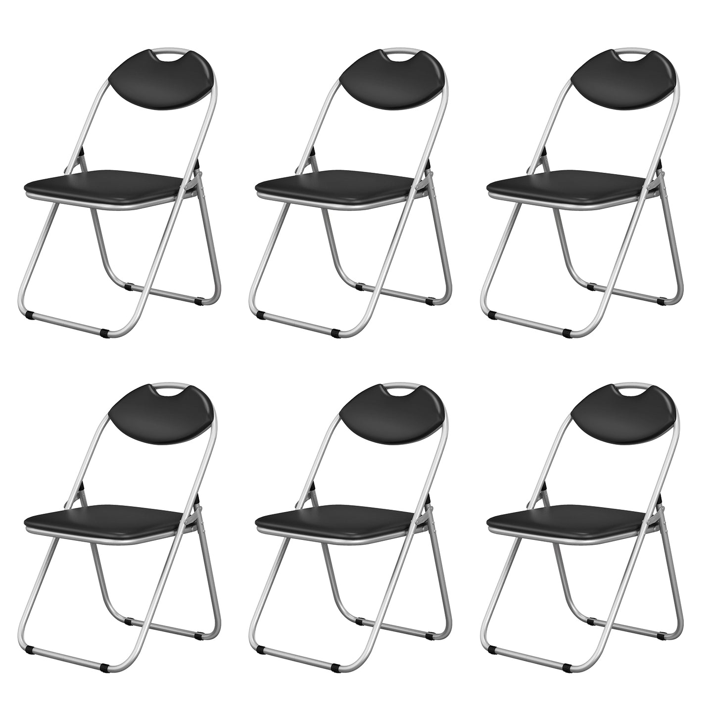 Set of 6 Portable Folding Chairs with Carrying Handles – Space-Saving, Sturdy & Comfortable