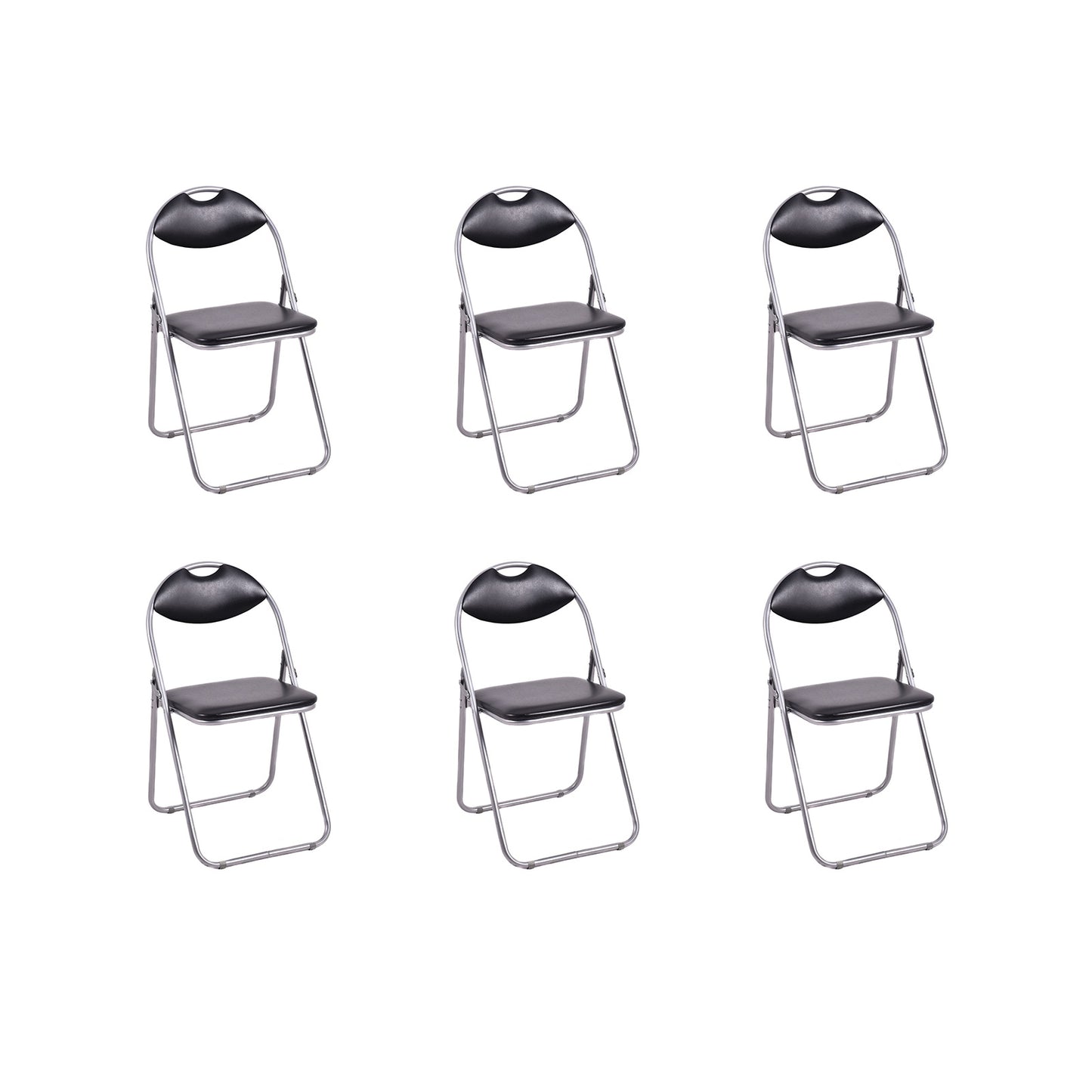 Set of 6 Portable Folding Chairs with Carrying Handles – Space-Saving, Sturdy & Comfortable