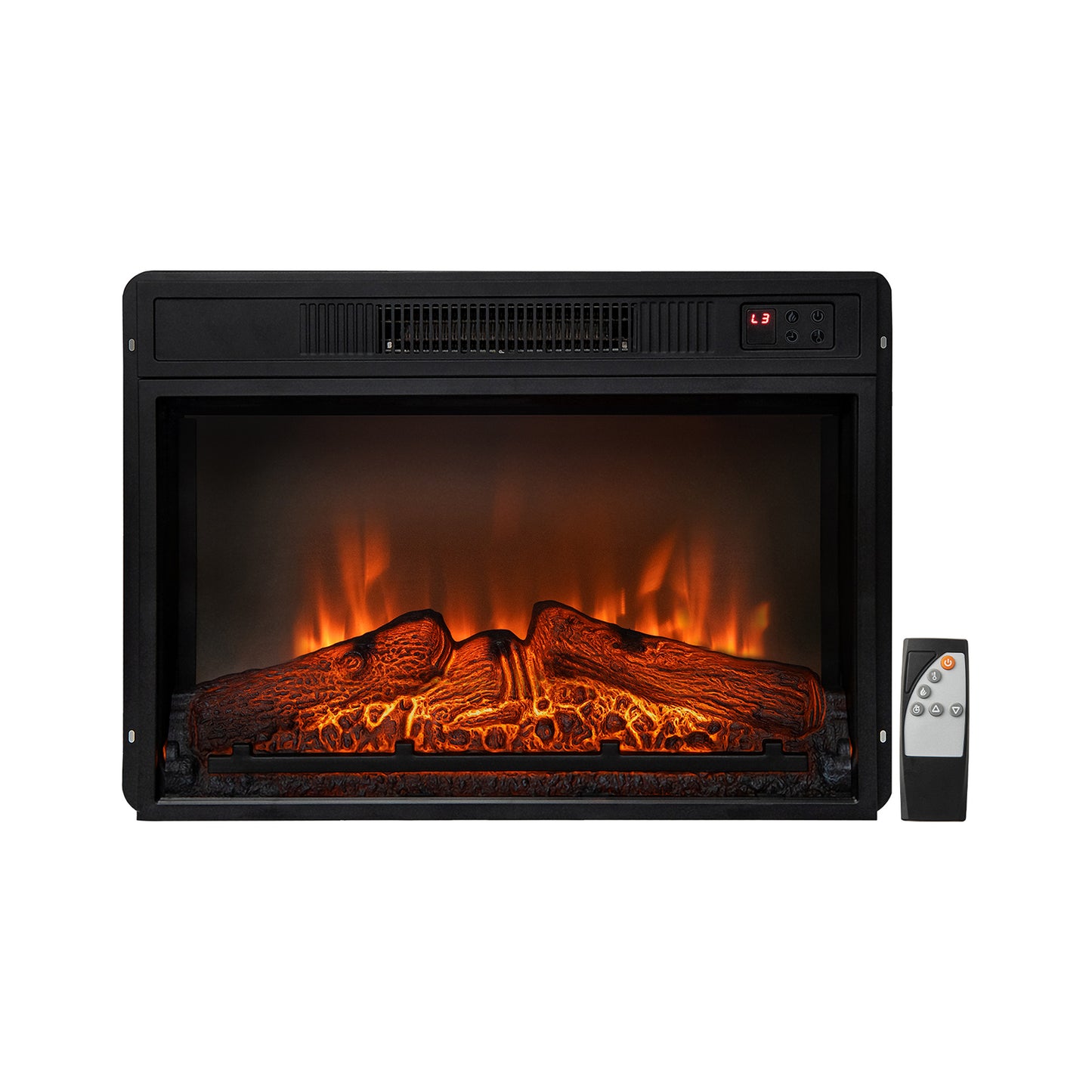 23 Inch Electric Fireplace Insert with Adjustable LED Flame Effects
