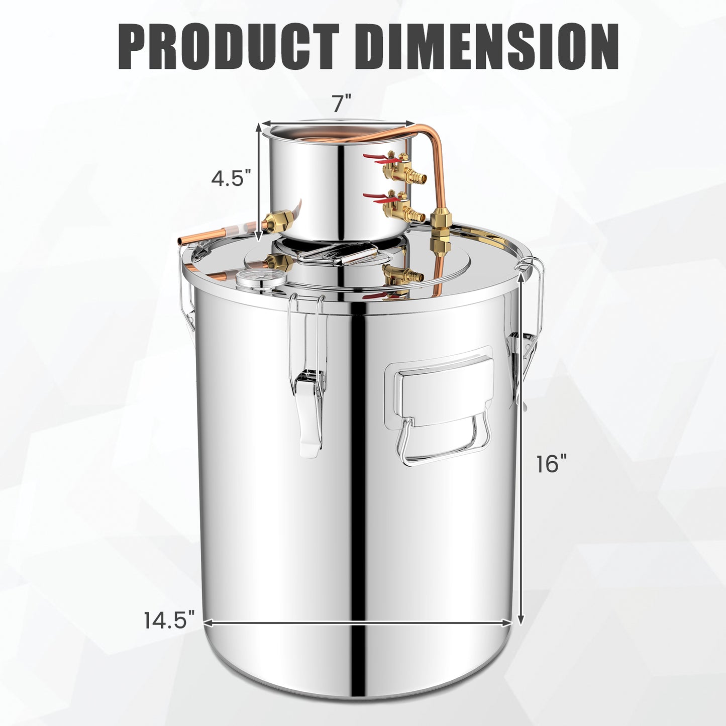 10 Gallon (40L) Water Alcohol Distiller with Dual Stainless Steel Pots for Home Brewing