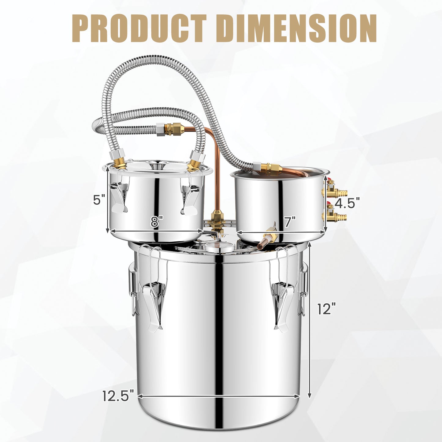 5/10 Gallon Water Alcohol Distiller Kit – DIY Whisky, Brandy & More (22/38L)