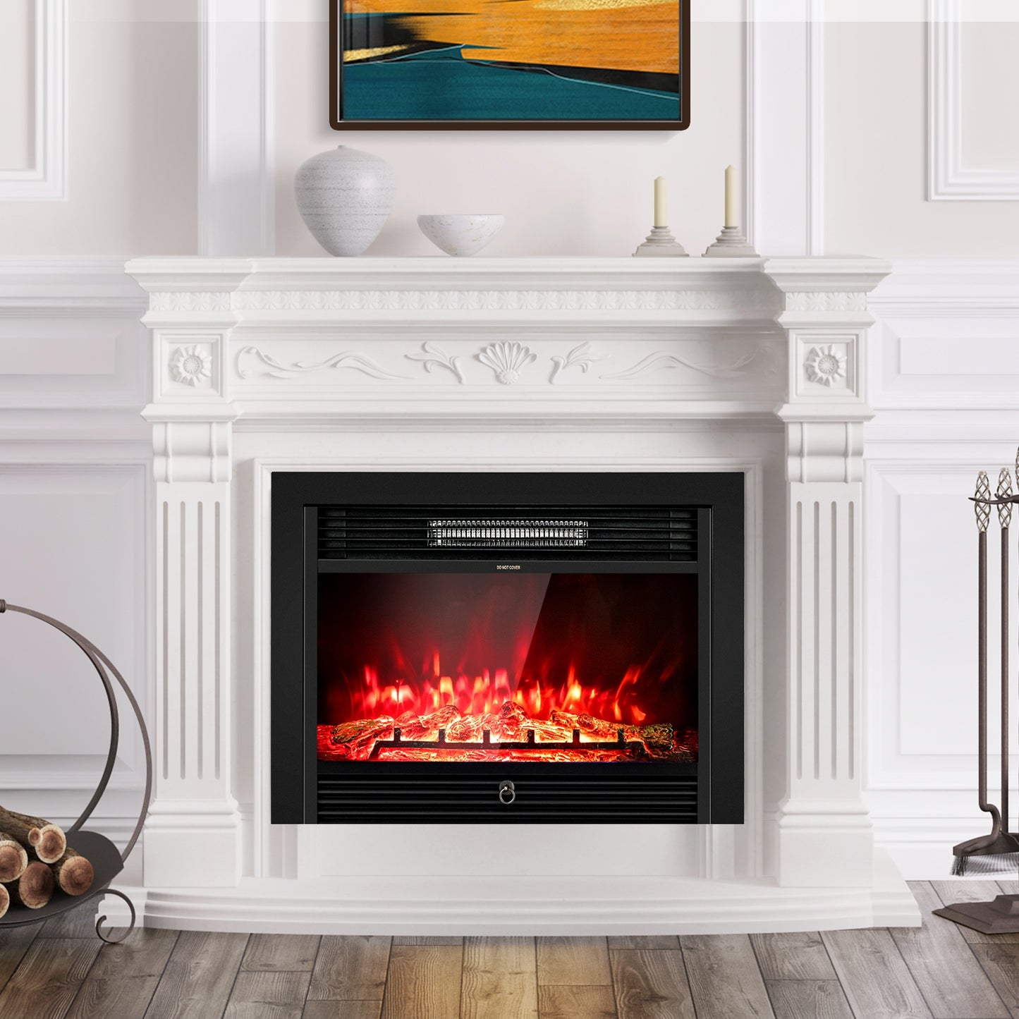 28.5 Inch Electric Fireplace Recessed with 3 Flame Colors & Adjustable Heat