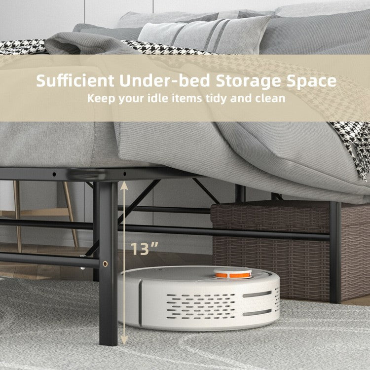 Compact Foldable Metal Platform Bed with Tool-Free Assembly – Twin Size