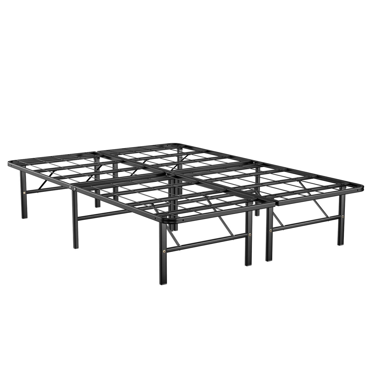 Compact Foldable Metal Platform Bed with Tool-Free Assembly – Full Size