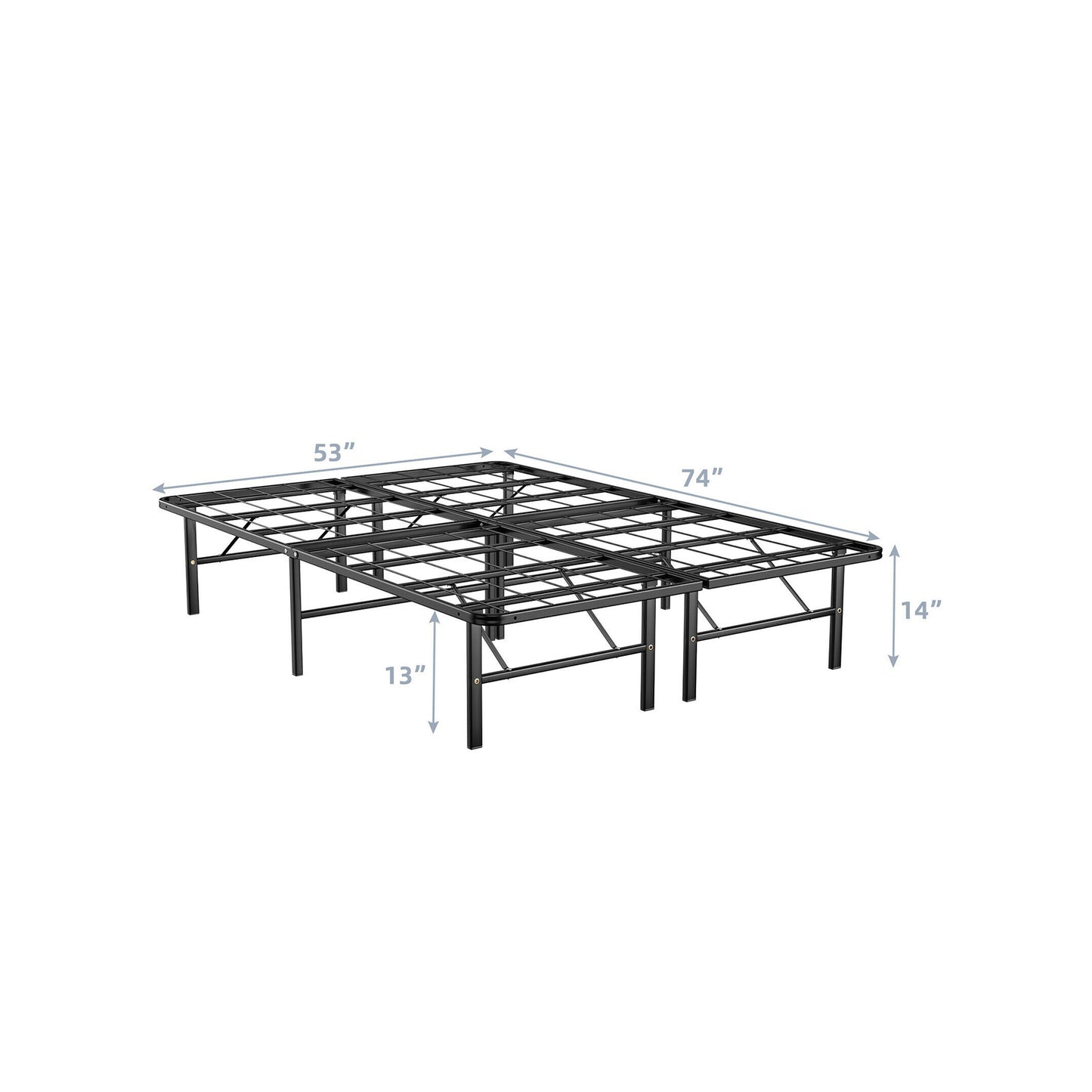 Compact Foldable Metal Platform Bed with Tool-Free Assembly – Full Size