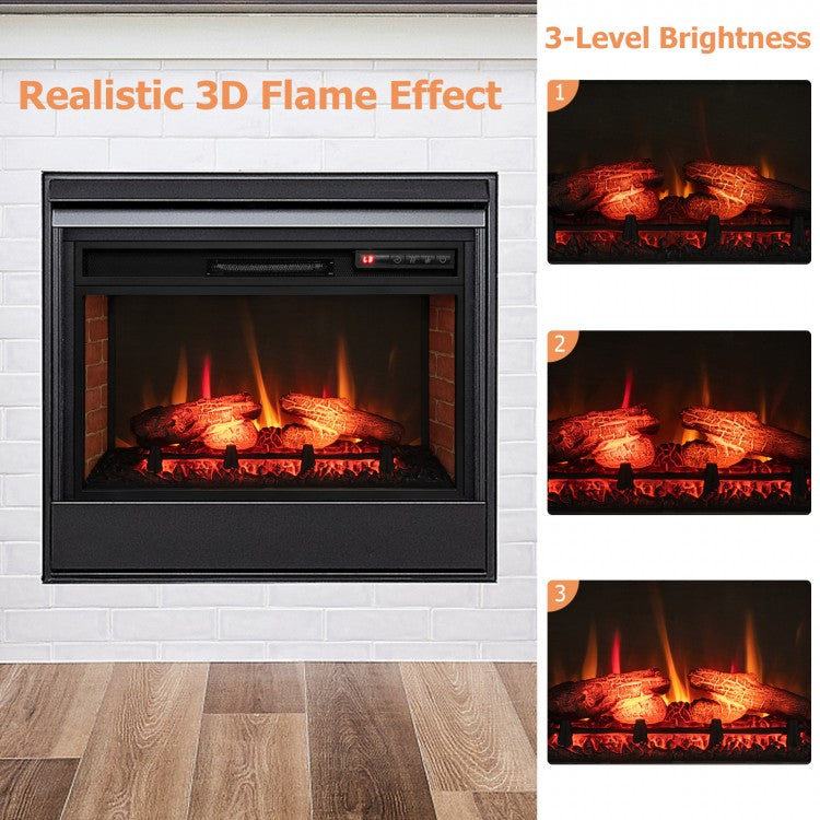 26 Inch Infrared Electric Fireplace Insert with Remote Control & Adjustable Heat