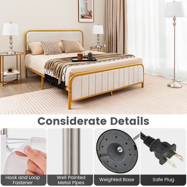 Elegant 3-Piece Table and Floor Lamp Set with Linen Shades