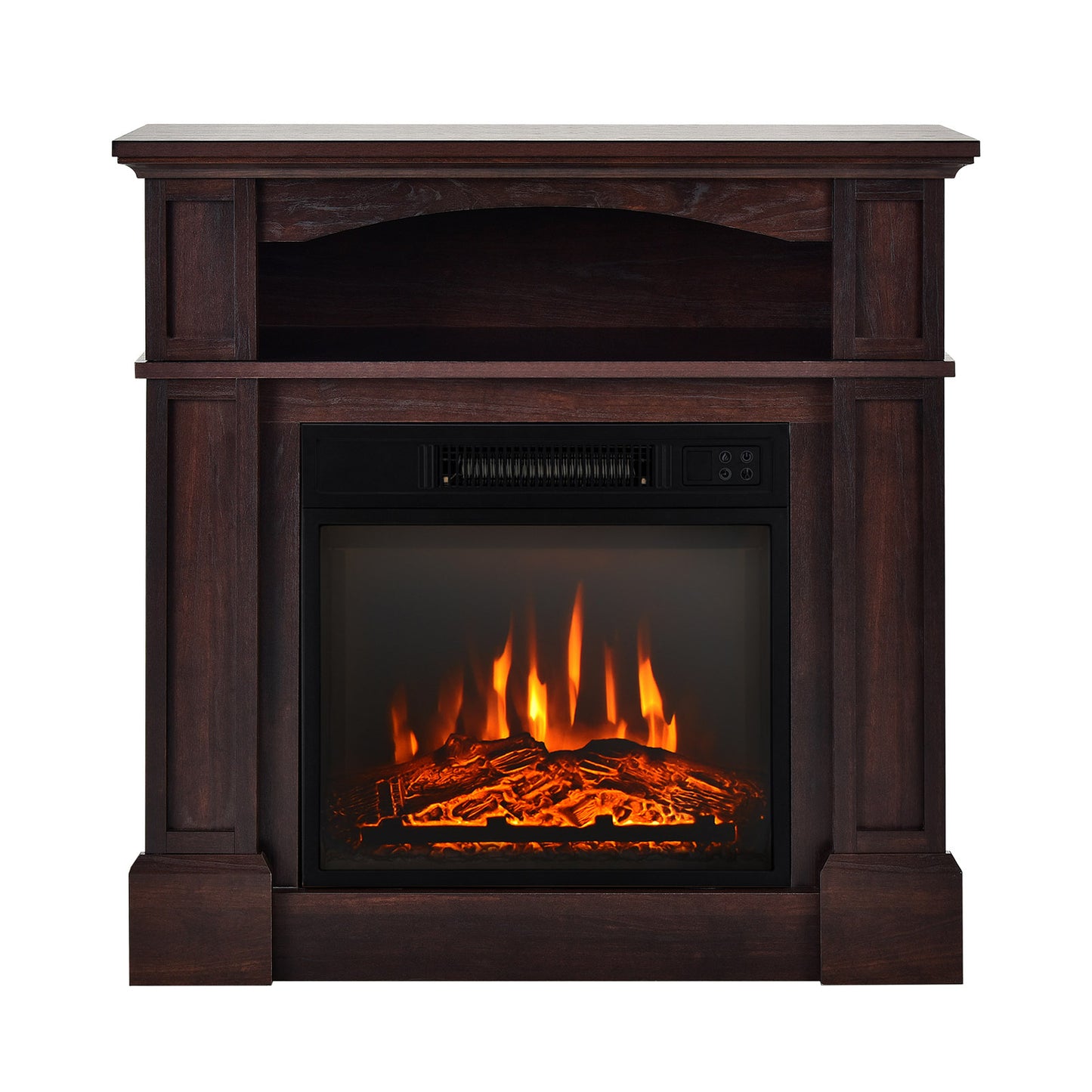 32 Inch Electric Fireplace TV Stand with 1400W Heater & Storage Shelf