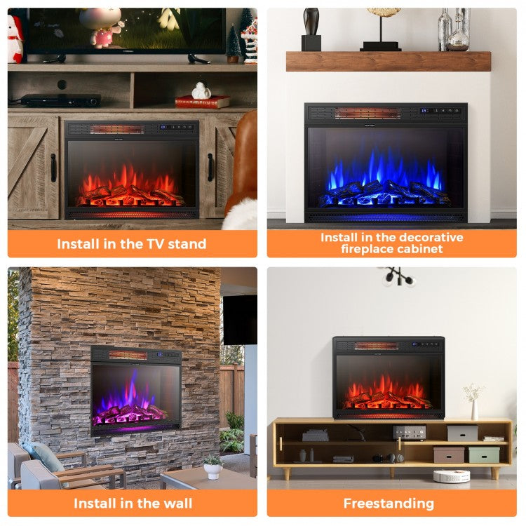25 Inch Recessed Electric Fireplace Heater