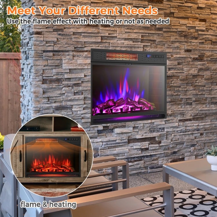 25 Inch Recessed Electric Fireplace Heater