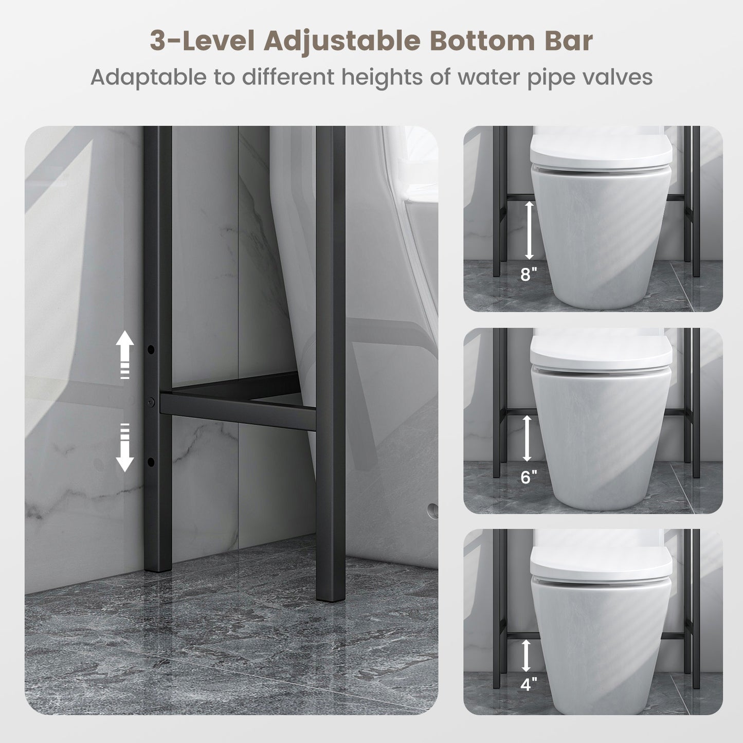 3 Tier Over-The-Toilet Storage Organizer