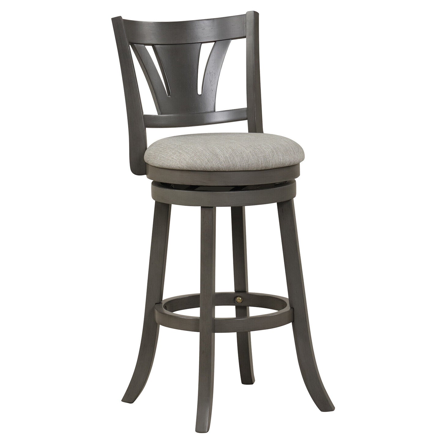 360° Swivel Bar Stool with Soft Cushioned Seat Backrest and Footrest - 30.5 inch