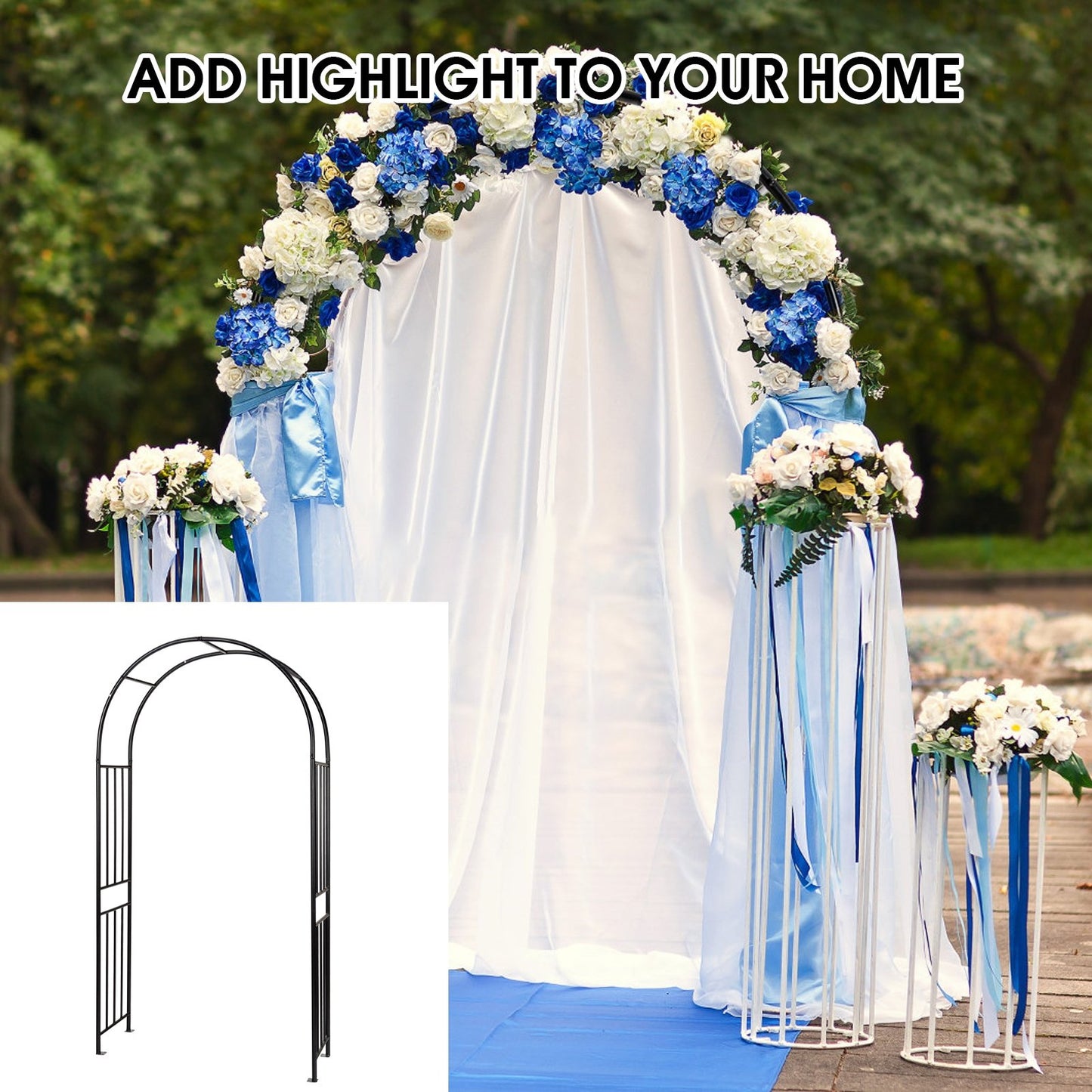 7.2 Foot Garden Arch for Climbing Plants and Outdoor Decor
