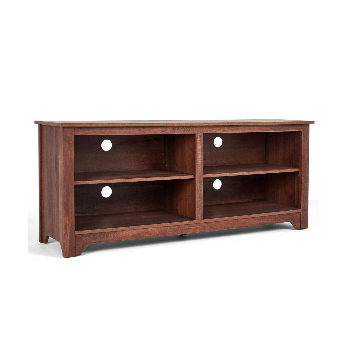 Spacious 58 Inch Wood TV Console for TVs up to 65 Inches with Open Shelving