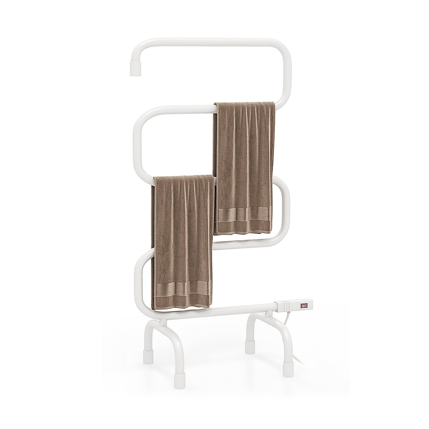Premium White Towel Warmer - Wall-Mounted or Freestanding with 5 Bars