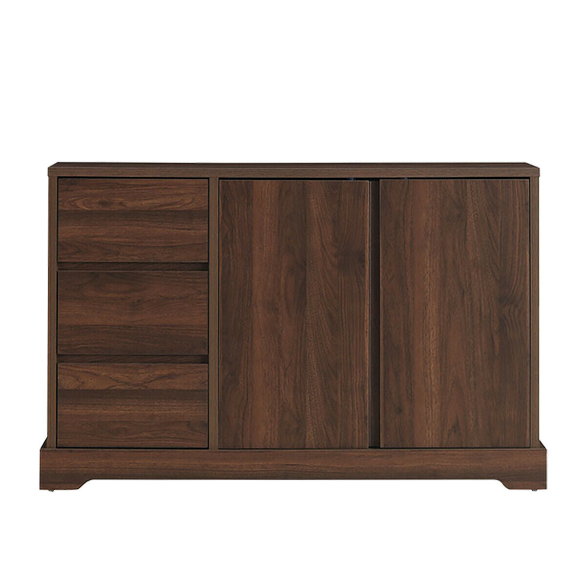 Mid Century Buffet Sideboard with Storage Cabinets and Three Drawers for Dining or Living Room